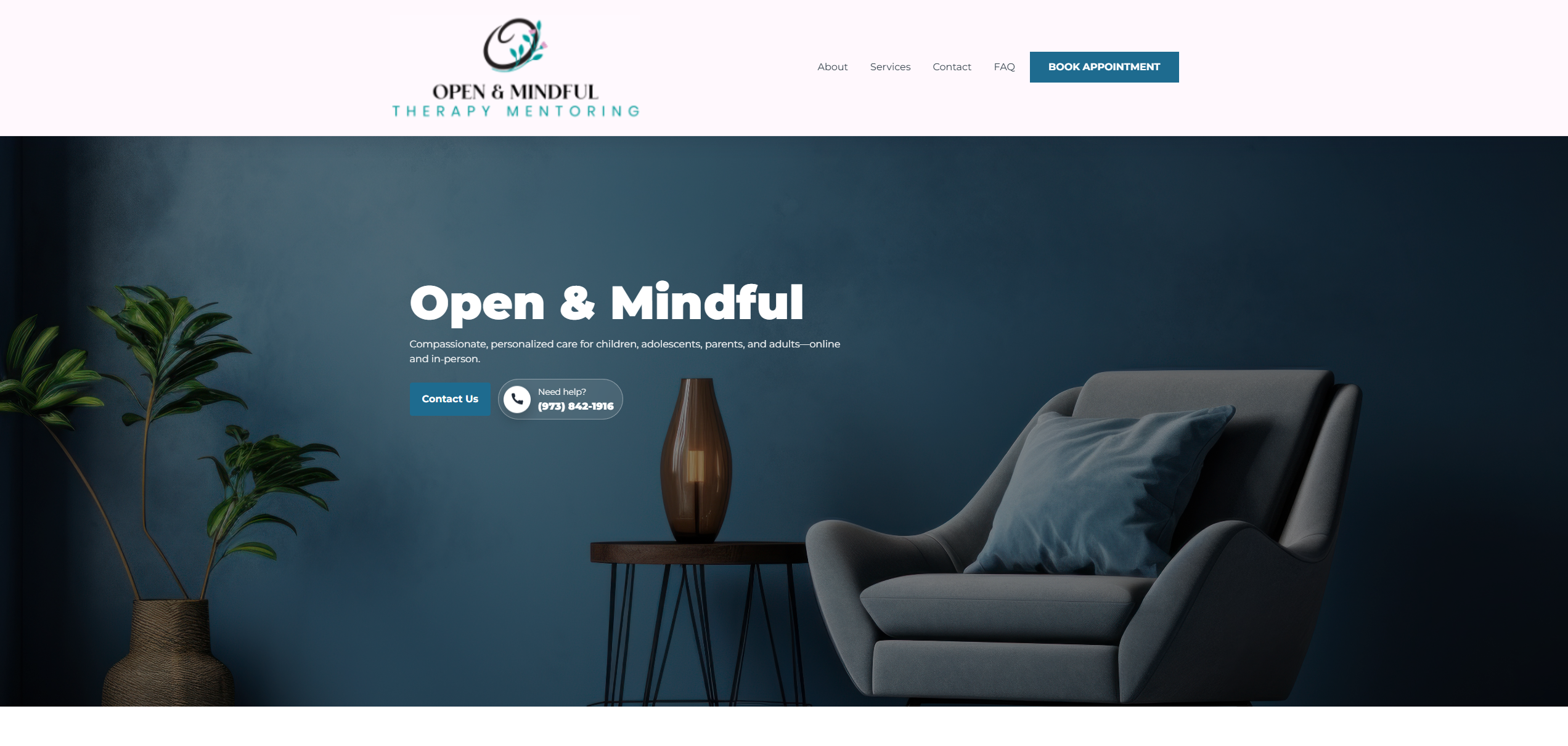 Open and Mindful Therapy, LLC website project preview